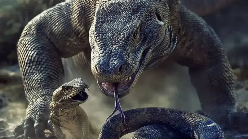 King Cobra vs. Komodo Dragon: Showdown